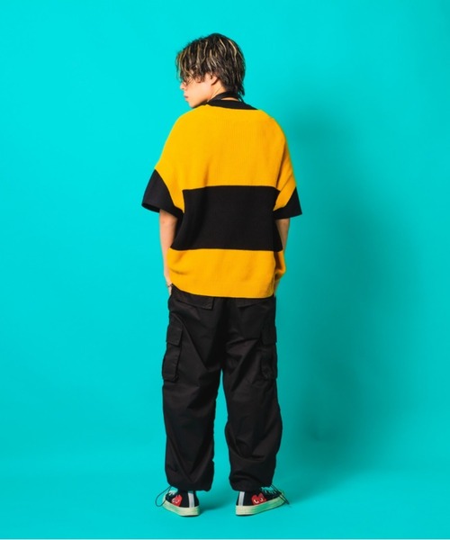 A'gem(エージェム)の「『A'gem/エージェム』LINE VEST/ワイドボーダー刺繍ニットベスト(ベスト・メンズ・イエロー/グレー/ダークグリーン・FREE)」の21枚目の写真