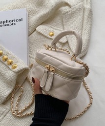 Pochi Pouch/ 合成皮革/人工皮革 キルティング チェーン ミニショルダーバッグ
