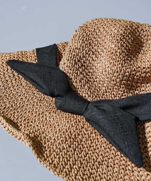 CALIFORNIA OUTFITTERS（カリフォルニア アウトフィッターズ）の「リボン付ペーパーハット（ハット・レディース・ブラウン/ベージュ・ONE SIZE）」の4枚目の写真