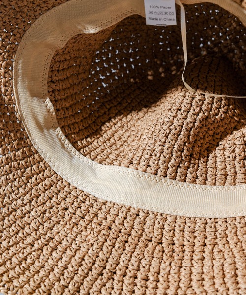 CALIFORNIA OUTFITTERS（カリフォルニア アウトフィッターズ）の「リボン付ペーパーハット（ハット・レディース・ブラウン/ベージュ・ONE SIZE）」の5枚目の写真
