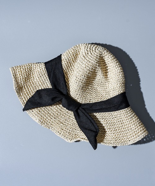 CALIFORNIA OUTFITTERS（カリフォルニア アウトフィッターズ）の「リボン付ペーパーハット（ハット・レディース・ブラウン/ベージュ・ONE SIZE）」の6枚目の写真