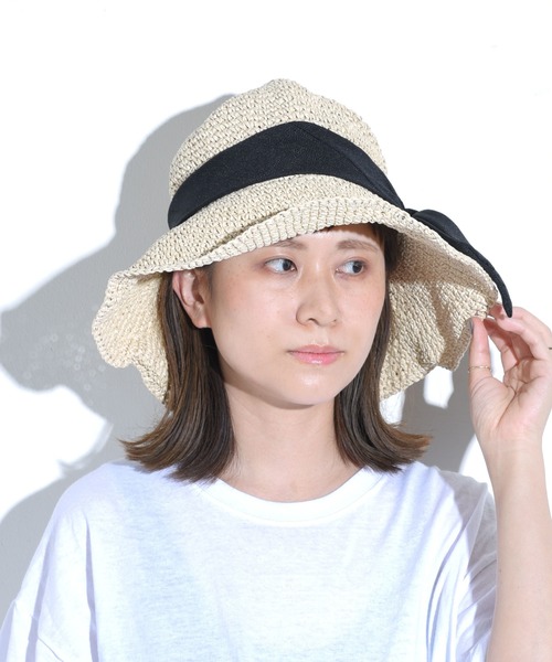 CALIFORNIA OUTFITTERS（カリフォルニア アウトフィッターズ）の「リボン付ペーパーハット（ハット・レディース・ブラウン/ベージュ・ONE SIZE）」の8枚目の写真