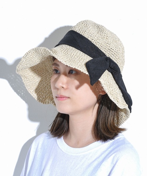 CALIFORNIA OUTFITTERS（カリフォルニア アウトフィッターズ）の「リボン付ペーパーハット（ハット・レディース・ブラウン/ベージュ・ONE SIZE）」の9枚目の写真