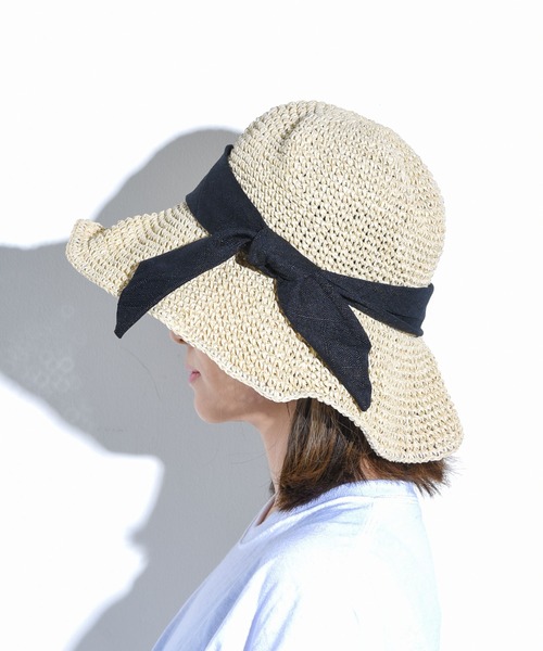 CALIFORNIA OUTFITTERS（カリフォルニア アウトフィッターズ）の「リボン付ペーパーハット（ハット・レディース・ブラウン/ベージュ・ONE SIZE）」の10枚目の写真