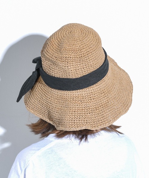 CALIFORNIA OUTFITTERS（カリフォルニア アウトフィッターズ）の「リボン付ペーパーハット（ハット・レディース・ブラウン/ベージュ・ONE SIZE）」の12枚目の写真