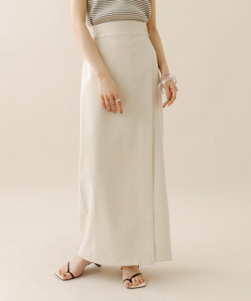 mline（エムライン）の「[mline] ラップタイトスカート（スカート・レディース・ベージュ/アイボリー/ブラック・2/1）」の7枚目の写真