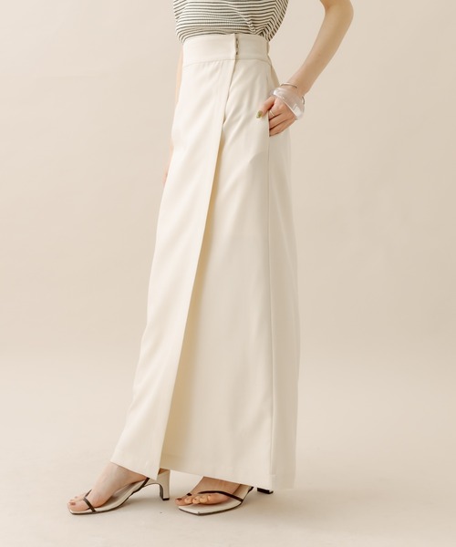 mline（エムライン）の「[mline] ラップタイトスカート（スカート・レディース・ベージュ/アイボリー/ブラック・2/1）」の8枚目の写真