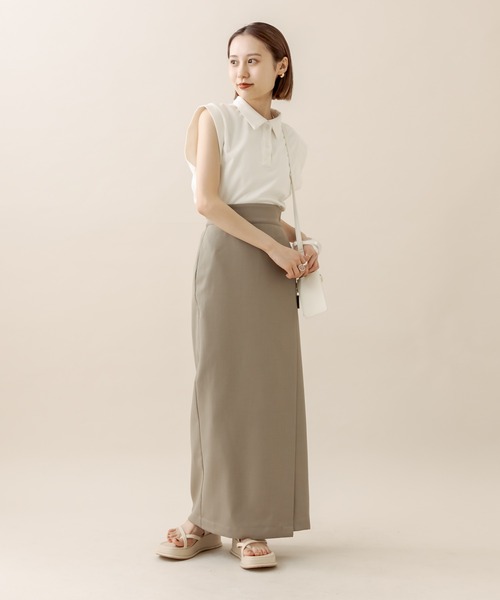 mline（エムライン）の「[mline] ラップタイトスカート（スカート・レディース・ベージュ/アイボリー/ブラック・2/1）」の13枚目の写真