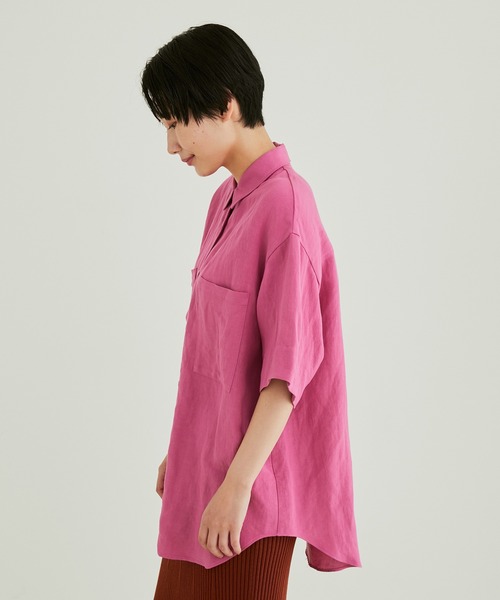 SALON adam et rope'(サロン アダム エ ロペ)の「【洗える】レーヨンリネンハーフスリーブシャツ(シャツ/ブラウス・レディース・ホワイト系その他/ブラウン系その他2/ピンク系その他2・FREE)」の13枚目の写真