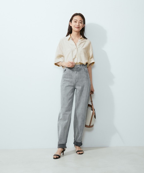 SALON adam et rope'(サロン アダム エ ロペ)の「【洗える】レーヨンリネンハーフスリーブシャツ(シャツ/ブラウス・レディース・ホワイト系その他/ブラウン系その他2/ピンク系その他2・FREE)」の18枚目の写真