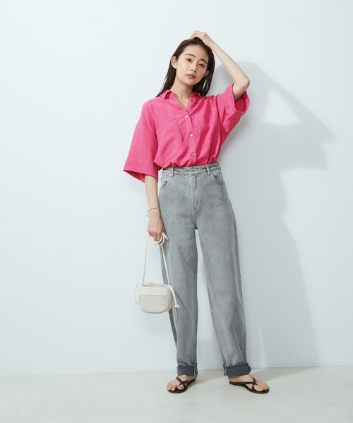 SALON adam et rope'(サロン アダム エ ロペ)の「【洗える】レーヨンリネンハーフスリーブシャツ(シャツ/ブラウス・レディース・ホワイト系その他/ブラウン系その他2/ピンク系その他2・FREE)」の17枚目の写真