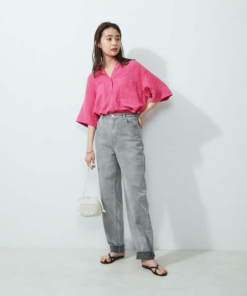 SALON adam et rope'(サロン アダム エ ロペ)の「【洗える】レーヨンリネンハーフスリーブシャツ(シャツ/ブラウス・レディース・ホワイト系その他/ブラウン系その他2/ピンク系その他2・FREE)」の22枚目の写真