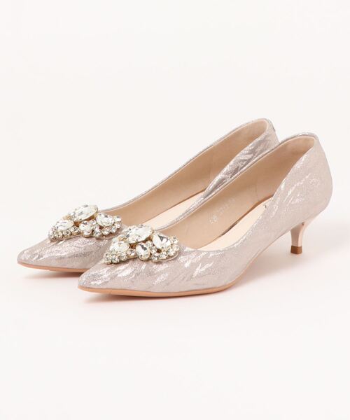 Jasmine Grandiflorum(ジャスミングランディフローラム)の「【Jasmine】ビジューハイヒールパンプス ヒール4cm(パンプス・レディース・シルバー/ゴールド/シャンパン・24.5cm/23.0cm/24.0cm/23.5cm/25.5cm/25.0cm/22.5cm)」の3枚目の写真