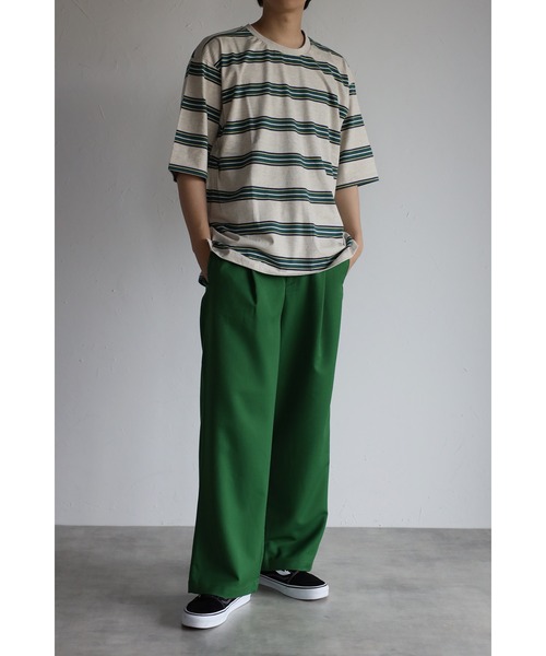 CREARE -LINO-(クレアーレリノ)の「タックワイドスラックスパンツ(スラックス・メンズ・ブラック/グリーン/アイボリー・M/L)」の6枚目の写真