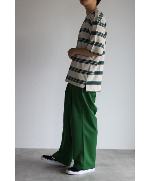 CREARE -LINO-(クレアーレリノ)の「タックワイドスラックスパンツ(スラックス・メンズ・ブラック/グリーン/アイボリー・M/L)」の10枚目の写真