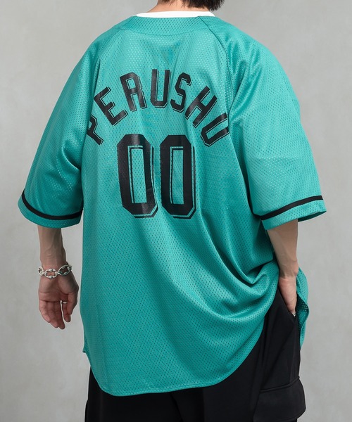 氣志團公式ベースボールシャツ　4番ピッチャーおまえ　 メッシュTシャツ　 L ベースボールシャツ(SUHO/M・L)