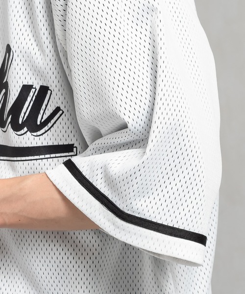 Perushu(ペルーシュ)の「メッシュベースボールシャツ(シャツ/ブラウス・メンズ・ブラック/オフホワイト/グリーン・MEDIUM/LARGE)」の16枚目の写真