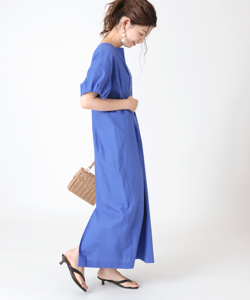 B.C STOCK(ベーセーストック)の「C/Lウエストタックワンピース(ワンピース・レディース・オレンジ/ブルー/グリーン・FREE)」の5枚目の写真