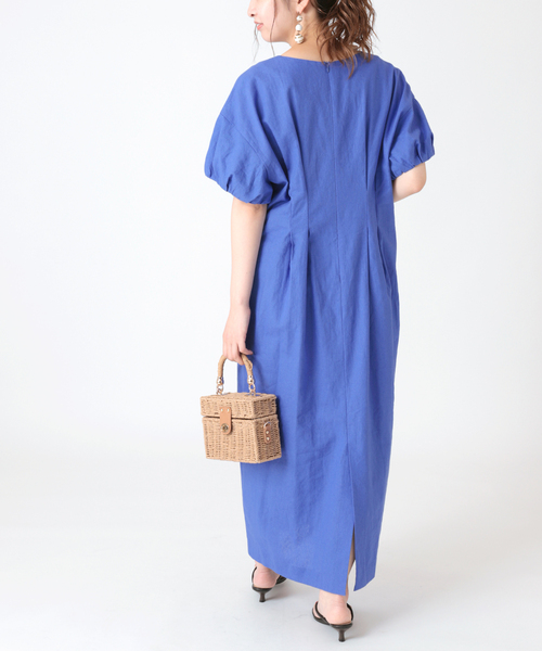 B.C STOCK(ベーセーストック)の「C/Lウエストタックワンピース(ワンピース・レディース・オレンジ/ブルー/グリーン・FREE)」の6枚目の写真