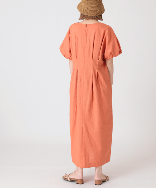 B.C STOCK(ベーセーストック)の「C/Lウエストタックワンピース(ワンピース・レディース・オレンジ/ブルー/グリーン・FREE)」の9枚目の写真