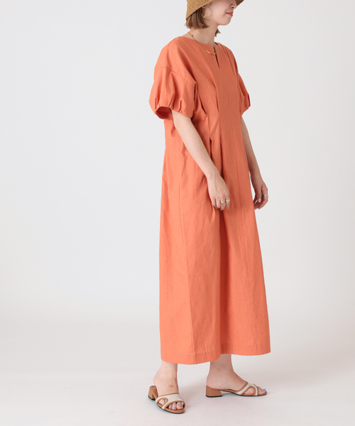 B.C STOCK(ベーセーストック)の「C/Lウエストタックワンピース(ワンピース・レディース・オレンジ/ブルー/グリーン・FREE)」の10枚目の写真