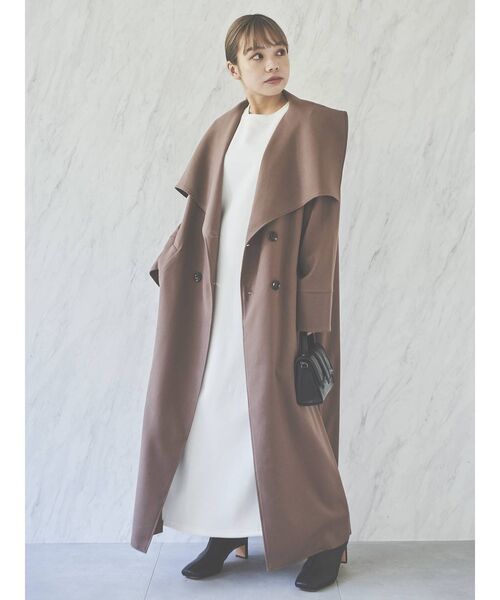 COTORICA（コトリカ）の「ビッグカラーダブルコート（その他アウター・レディース・ブラック/モカ・FREE）」の17枚目の写真