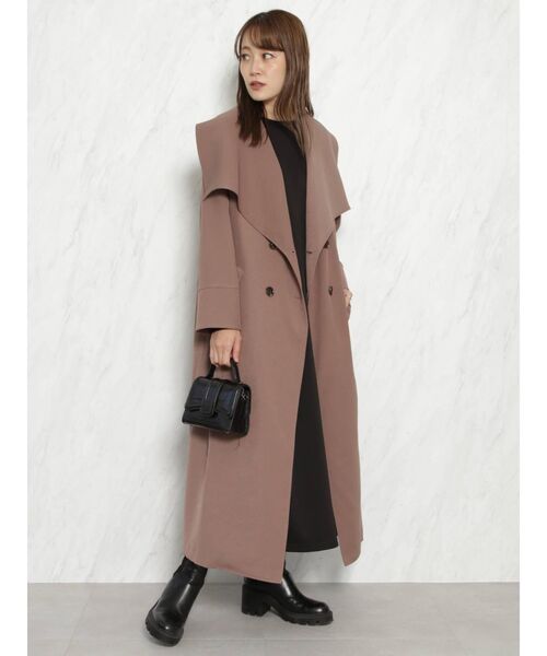 COTORICA（コトリカ）の「ビッグカラーダブルコート（その他アウター・レディース・ブラック/モカ・FREE）」の20枚目の写真