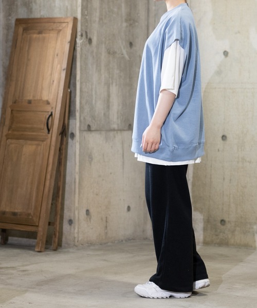 JOHN'S CLOSET（ジョンズクローゼット）の「【i】裏毛ベスト×天竺Tシャツ アンサンブル（Tシャツ/カットソー・メンズ・サックスブルー/ブラック/グリーン/グレイッシュベージュ・LARGE/MEDIUM/X-LARGE）」の18枚目の写真