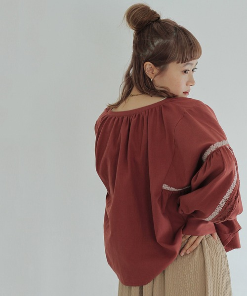 Crisp(クリスプ)の「刺繍レースブラウス(シャツ/ブラウス・レディース・ブラウン/ブラック・FREE)」の9枚目の写真