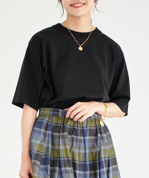 IENA - 【新品タグ付】 IENA SUVIN 天竺ワイドプルオーバー Tシャツ ブラック IENA（イエナ）の「SUVIN天竺ワイドプルオーバー（Tシャツ