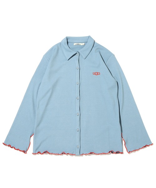 UGG(アグ)の「UGG@mos リブメローカーディガン / アグ リブメローカーディガン(ルームウェア/パジャマ・レディース・ホワイト/ネイビー/サックスブルー・M/L)」の3枚目の写真