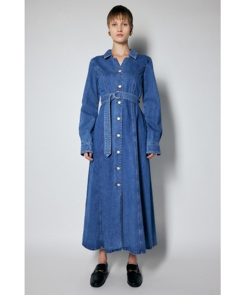 MOUSSY(マウジー)の「DENIM MAXI SHIRT ドレス(シャツワンピース・レディース・ブルー/ブラック・1/2)」の3枚目の写真