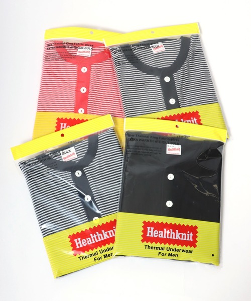 Healthknit（ヘルスニット）の「Healthknit（ヘルスニット）ベーシック ワッフル ヘンリーネック サーマルロングスリーブＴシャツ（1P）/無地・ボーダーリンガー/ロンT/長袖トップス（Tシャツ/カットソー・レディース・ブラック/レッド系その他/ネイビー×ホワイト/ブラック×ホワイト/ブルー系その他/オフホワイト/ブラウン系その他/グリーン系その他/カーキブラウン・M/L/XL）」の20枚目の写真