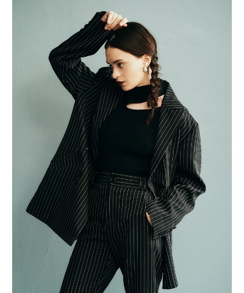 ENVYM（アンビー）の「ダブルブレストＪＫ（テーラードジャケット・レディース・ブラック/グレー/ストライプ・FREE）」の8枚目の写真