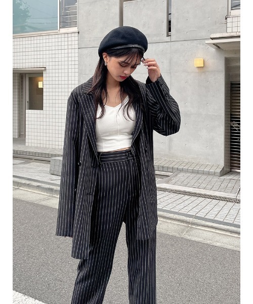 ENVYM（アンビー）の「ダブルブレストＪＫ（テーラードジャケット・レディース・ブラック/グレー/ストライプ・FREE）」の12枚目の写真