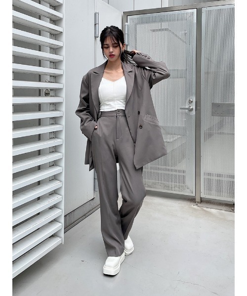 ENVYM（アンビー）の「ダブルブレストＪＫ（テーラードジャケット・レディース・ブラック/グレー/ストライプ・FREE）」の20枚目の写真