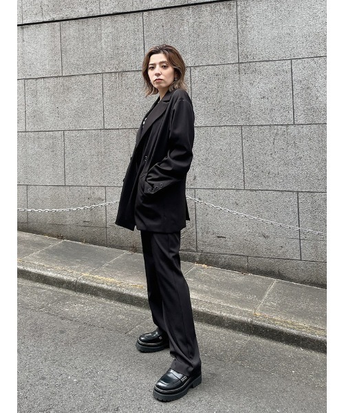 ENVYM（アンビー）の「ダブルブレストＪＫ（テーラードジャケット・レディース・ブラック/グレー/ストライプ・FREE）」の6枚目の写真