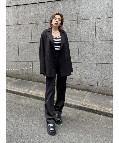 ENVYM（アンビー）の「ダブルブレストＪＫ（テーラードジャケット・レディース・ブラック/グレー/ストライプ・FREE）」の21枚目の写真