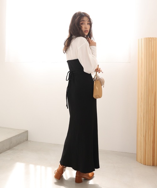 セール】シャツドッキングニットワンピース（ワンピース）｜one after