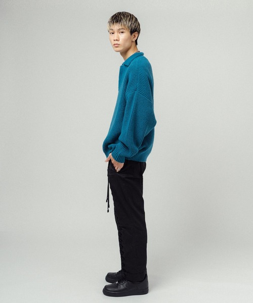 Ressaca（レサーカ）の「オーバーサイズ バルキー スキッパーポロニットセーター（ニット/セーター・メンズ・ブラック/ネイビー/グレー/オレンジ/ブルー/グリーン・M/L）」の13枚目の写真