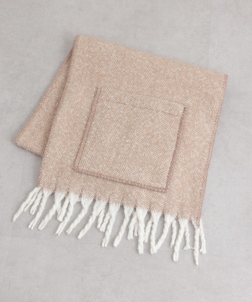 CIAOPANIC TYPY（チャオパニックティピー）の「ポケット付きストール（ストール/ショール・レディース・ベージュ/チャコールグレー/グレー・ONE SIZE）」の14枚目の写真