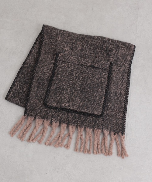 CIAOPANIC TYPY（チャオパニックティピー）の「ポケット付きストール（ストール/ショール・レディース・ベージュ/チャコールグレー/グレー・ONE SIZE）」の12枚目の写真
