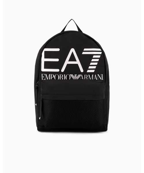 EMPORIO ARMANI EA7(エンポリオアルマーニイーエーセブン)の「【エンポリオ アルマーニ EA7】Logo Series バックパック オーバーサイズロゴ(バックパック/リュック・メンズ・ブラック/ブラック×ピンク・FREE)」の4枚目の写真