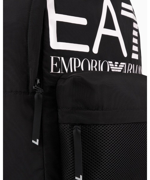 EMPORIO ARMANI EA7(エンポリオアルマーニイーエーセブン)の「【エンポリオ アルマーニ EA7】Logo Series バックパック オーバーサイズロゴ(バックパック/リュック・メンズ・ブラック/ブラック×ピンク・FREE)」の7枚目の写真