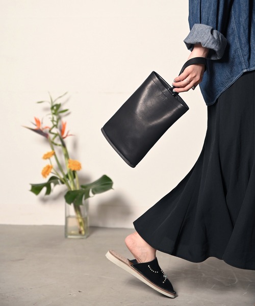 EARLE（アール）の「EARLE アール / Shoe sole shoe bag シューソールキップレザーハンドバッグ / ER2502（ハンドバッグ・レディース・ブラック・FREE）」の15枚目の写真