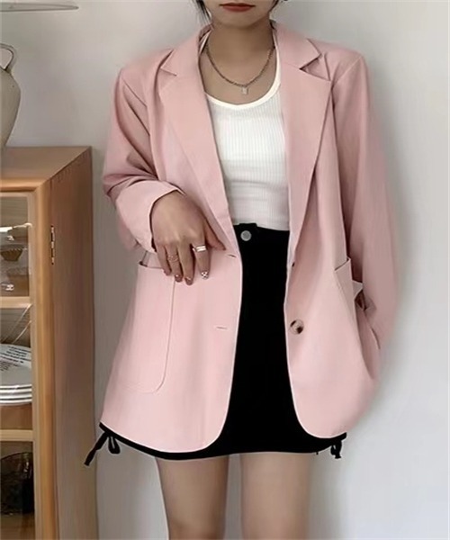 FREE STYLISTS(フリー スタイリスト)の「テーラードジャケット レティス(テーラードジャケット・レディース・ホワイト/ブラック/ピンク/ブルー/ライトベージュ・FREE)」の22枚目の写真