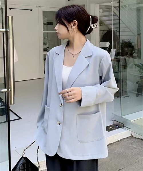 FREE STYLISTS(フリー スタイリスト)の「テーラードジャケット レティス(テーラードジャケット・レディース・ホワイト/ブラック/ピンク/ブルー/ライトベージュ・FREE)」の17枚目の写真