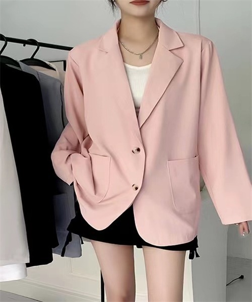 FREE STYLISTS(フリー スタイリスト)の「テーラードジャケット レティス(テーラードジャケット・レディース・ホワイト/ブラック/ピンク/ブルー/ライトベージュ・FREE)」の20枚目の写真