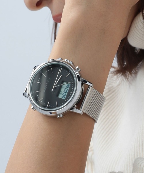 BAYFLOW（ベイフロー）の「アナデジウォッチ（デジタル腕時計・レディース・ライトグレー/ブラック/イエロー・FREE）」の3枚目の写真