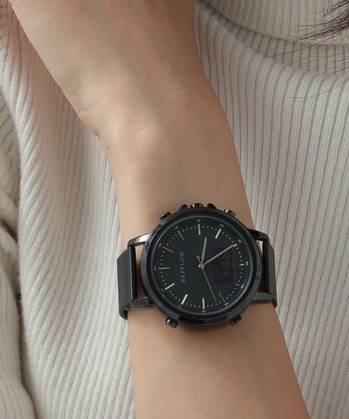 BAYFLOW（ベイフロー）の「アナデジウォッチ（デジタル腕時計・レディース・ライトグレー/ブラック/イエロー・FREE）」の2枚目の写真